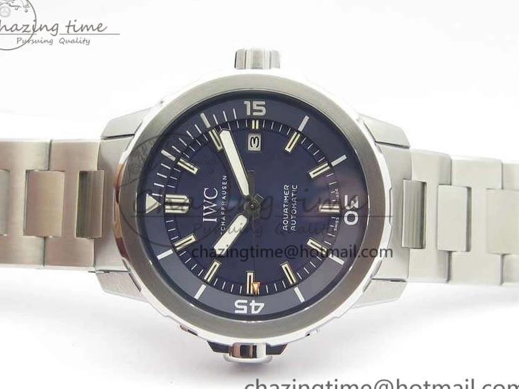 MIROTIME 0104 EasyMatch Aquatimer Automatic IW329004 V6F 1:1 Best Edition Blue Dial On SS Bracelet MIYOTA 7224